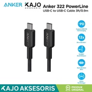 ANKER 322 USB-C to USB-C Charger Cable 60W 3ft 6ft - A81F