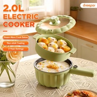 Dreepor Multifunctionalrice Cooker Electric Cooker Small Non-Stick Pot With Steamer 2L Electric Cook