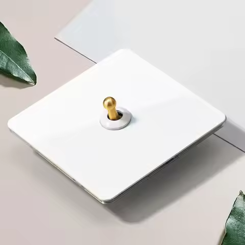 Wall Light White Stainless Steel Panel 1-4 Gang 2 Way Toggle Switch Brass Lever Switch EU USB Socket