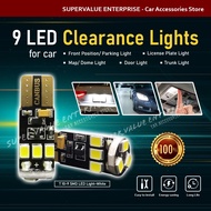 2 pcs T10 5W SMD 9 LED LIGHT CANBUS CAR CLEARANCE LIGHTS LAMP DC 12V (WHITE LIGHT)