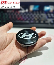 Logo chụp mâm ốp lazang bánh xe Hyundai I10 Elantra Santafe I20 I30 Sonata Avante Accent - Đường kín
