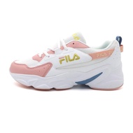 Fila Pink Yellow Leather Thick-Soled Sports Casual Shoes Women J2280 [Hsinchu Royal 5-J944X-155]