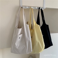 One Shoulder Spring Summer Korean Version Letter Female Simple Canvas Bag Bucket Bag Portable 2021 N