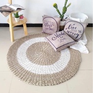 Karpet bulat ruang tamu minimalis - Karpet anyaman aesthetic - Ambal bulat ruang tamu