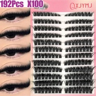 192pcs Natural Thick D-Curl 0.05mm Faux Mink Eyelashes 4-18mm Mixed Length 3D Russian Volume Individ