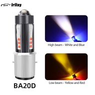 iriisy Motorcycle Headlight LED H4 H6 BA20D P15D H4 Four Colors Headlight Projector Lens Bulb Motor 