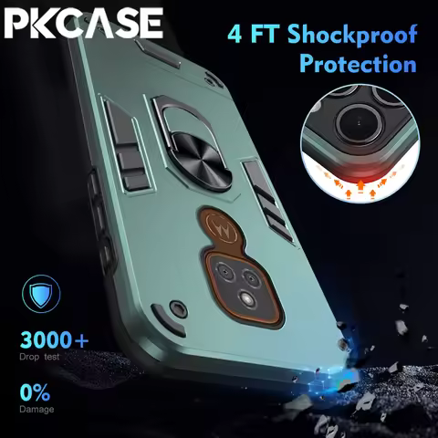PKCASE Shockproof Magnetic Stand Phone Case For Motorola Edge 60 Fusion Edge 60 Pro Edge 60s Ring Br