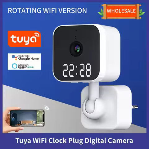 Tuya WiFi Surveillance Camera Home Clock Plug Digital Camera Graffiti Smart HD Wireless Camera Vlogg