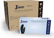 1st Choice Black Nitrile Gloves, Box of 1000, 3 Mil, Large, Latex Free, Powder Free, Textured, Disposable, Non-Sterile, Food Safe, 1EBNL