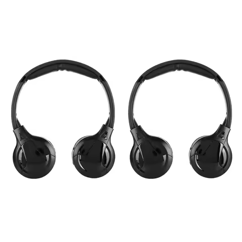 Cordless Headphone 2 Channel Cordless Infrared IR Stereo Audio Headphone Earphone for Car Headrest D