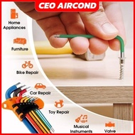 CEOapt 9Pcs Allen Key Set 1.5mm -10mm Colour Coded Hexagon Hex Ball Point Torx Star Wrench Sleeve Ke