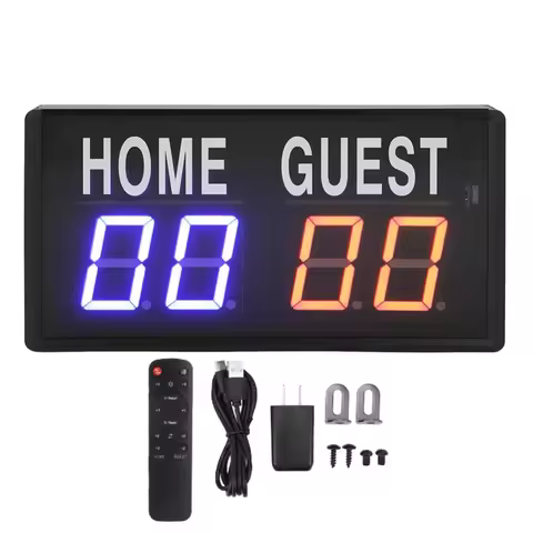 Electronic Scoreboard Aluminum Alloy Remote Control Digital Tabletop Scoreboard For Basketball Volle