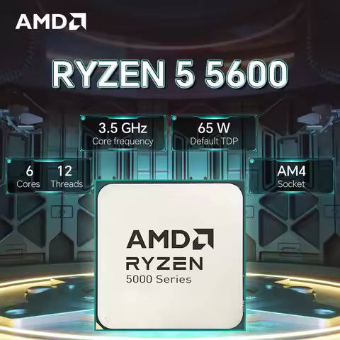 AMD Ryzen 5 5600 3.5GHz NEW L3=32M Processor 7NM 65W 6-Core 12-Thread R5 5600 Socket AM4 DDR4 but No