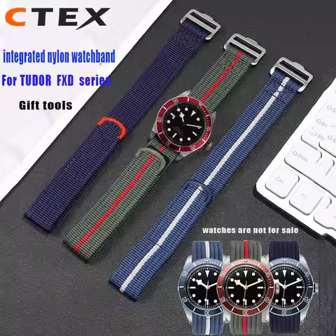 High quality nylon watch strap 22mm for TUDOR collar hidden FXD /Biwan / 1958 series integrated nylo