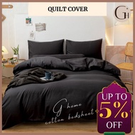 GHOME Plain Quilt Cover  Sarung Comforter Ready Stock Minimalist 纯色四件套 #BNP