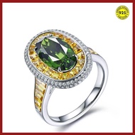 Cincin Batu Permata Zamrud Alami Warna Kuning Model Terbuka