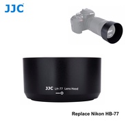 JJC LH-77 วัสดุ ABS เลนส์กล้องฮูดเปลี่ยน Nikon HB-77 สำหรับ Nikon D3500 D3400 D5600 D7500 กล้องพร้อม AF-P DX NIKKOR 70-300 มม. f / 4.5-6.3G ED VR / AF-P DX NIKKOR 70-300 มม. f / 4.5 -6.3G ED เลนส์