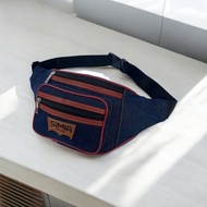 Waistbag thick jeans chest bag with lots of pockets, quality waist sling bag beg pinggang lelaki