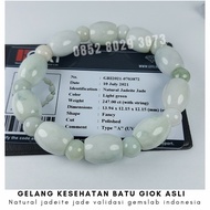 Genuine Jade Bracelet Certified From Burmese Green And White Jadeite Jade