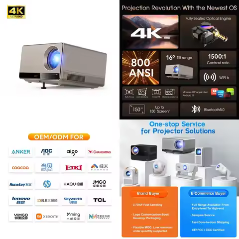 2026 CRE U1 4K Portable Smart Projector with Auto Focus LED LCD for Home Theater Cinema Full HD Nati