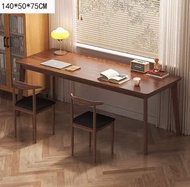 全城熱賣 - 長條電腦桌（140*50*75cm胡桃木色）【一桌兩椅】