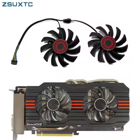2pcs/lot T128010BH DC 12V 0.25A 75mm replace For ASUS R9 270X HD7850 GTX 660 770 GTX660 TiDirectCU I