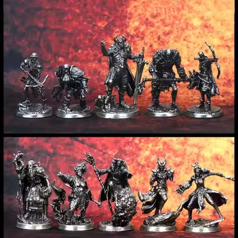 Fantasy RPG Metal Miniatures Holy Light Heroes Vs Shadow Undead Paintable Tabletop Game Figures War