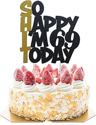 Glitter Sixty Nine Cake Toppers For 69 Years Old Birthday Party Decorations Supplies Favors Funny Ha