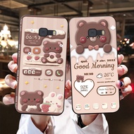 Samsung c9 pro / a9 pro / a9 pro Case With cute Brown Bear Pattern Printed On Date And Time