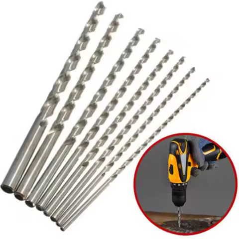 1pc HSS Drill Bit 2/3/4/5/6mm 160mm-300mm Straight Shank Twists Drill Bit Extra Long HSS Straight Sh