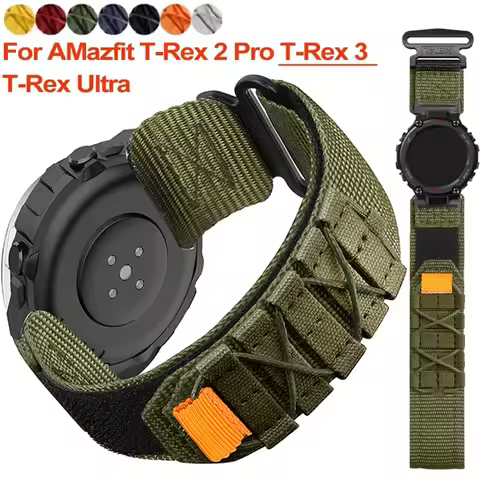 Colorful Nylon Strap for Huami Amazfit T-rex 2 3 Ultra Bracelet for Amazfit T-rex Pro Tyrannosaurus 