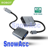 ROBOT USB Adapter Hub HT200/HT300 Type C To HDMI/VGA Original