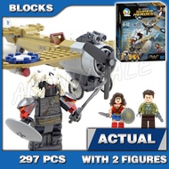 297pcs Super Heroes Wonder Woman Warrior Battle Plane Giant Ares 10744 Building Blocks Sets Compatib