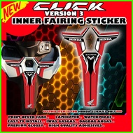 ﹊ ♚ ✗ CLICK V3 INNER FAIRING STICKER / HONDA CLICK V3 STICKER / HONDA 125 CLICK V3 STICKER