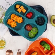 Wheat Straw Divided Kids Plate Thickened Microwave Safe Lunch Tray Simple Cafeteria Fast Food Plate