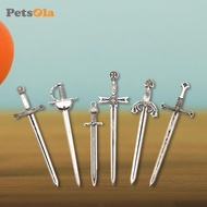 [PETSOLA] 6x Knight Sword Charms Retro Long Swords DIY Cosplay Scense Props Jewelry Charms