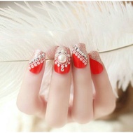 FAKE NAILS WEDDING NAIL ART 3D BLINK WHITE