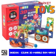Okiedog EZLink 3D Magnetic Light Marble Run 49PCS Children's Educational Toys Disassembly Rail Light Bulbs