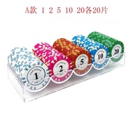 Texas Poker Chips100Acrylic Suit Baccarat Crown Suit Brickearth Mahjong Chip Coins PIJA