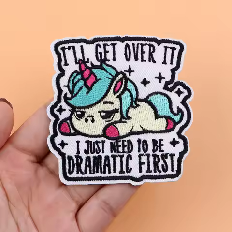 I'LL GET OVER IT Iron On Patch Clothes Patch For Clothing Cartoon Embroidered Patch Garment Apparel 