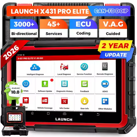 LAUNCH X431 PRO ELITE 8' inch Car Diagnostic Tools Auto OBD OBD2 Scanner CAN FD/DOIP ECU Coding Bi-D