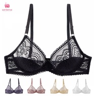 Softrhyme Women Bra Plus Size Comfort Sexy Lingerie non padded Lace Bra 34C 36C 38C 40C 42C 44C B Cu