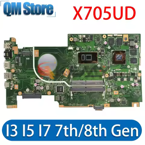 X705UD Mainboard For ASUS VivoBook X705UDR X705U Laptop Motherboard i3 i5 i7 7th 8th Gen V2G V4G DDR