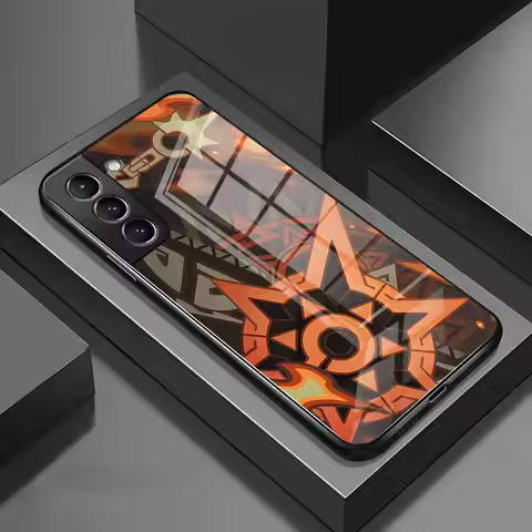 Genshin Impact Game Mavuika Phone Case For Samsung S24 S23 S22 S21 S20 A24 A34 A54 A53 Glass Design