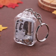 GANTUNGAN DIY Music Box Keychain Mechanical Metal Music Box Keychain