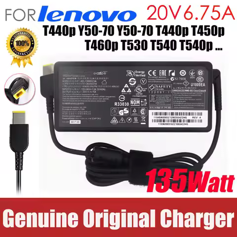 Original 20V 6.75A 135W For Lenovo Thinkpad T440p Y50-70 Y50-70 T440p T450p T460p T530 T540 T540p La