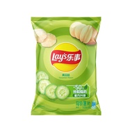 Lays Potato Chips Cucumber Flavor 75g Casual Snacks Puffed Food- 乐事(Lays)薯片 黄瓜味 75克 休闲零食 膨化食品