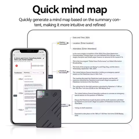 AI Voice Recorder GPT Intelligence APP Control Audio Mind Map Real Time Transcription/Summary/Transl