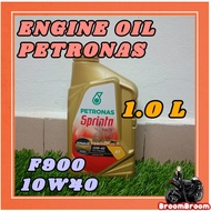 MINYAK HITAM ENGINE OIL PETRONAS SPRINTA F900 10W40 FULLY SYNTHETIC 1.0 LITRE WITH OIL FILTER YAMAHA