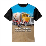 3D Children's T-shirts, playcar concrete mixer children's clothes - Unisex 3D Children's T-shirts - 